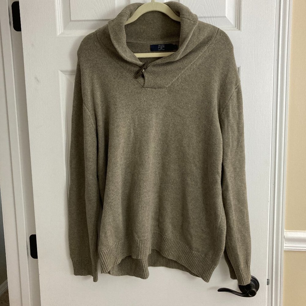 J Crew Factory 100% Cotton Shawl Collared Sweater Size L
